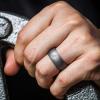 imageThunderFit Silicone Wedding Ring for Men Rubber Wedding Band 87mm Wide 25mm ThickPolished Brass