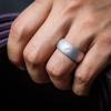 imageThunderFit Silicone Wedding Ring for Men Rubber Wedding Band 87mm Wide 25mm ThickSilver