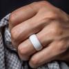 imageThunderFit Silicone Wedding Ring for Men Rubber Wedding Band 87mm Wide 25mm ThickWhite