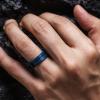 imageThunderFit Silicone Wedding Rings For Men Beveled Brushed Top Edges 635mm Wide 2mm Thick  147 Variety MultipackPack B Dark Blue