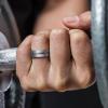 imageThunderFit Silicone Wedding Rings For Men Beveled Brushed Top Edges 635mm Wide 2mm Thick  147 Variety MultipackPack C Dark Silver