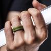 imageThunderFit Silicone Wedding Rings For Men Beveled Brushed Top Edges 635mm Wide 2mm Thick  147 Variety MultipackPack E Olive Green