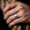 imageThunderFit Silicone Wedding Rings For Men Beveled Brushed Top Edges 635mm Wide 2mm Thick  147 Variety MultipackPack F Silver