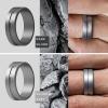 imageThunderFit Silicone Wedding Rings For Men Beveled Brushed Top Edges 635mm Wide 2mm Thick  147 Variety MultipackPack I Black  Grey  Dark Silver  Silver Grey