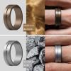 imageThunderFit Silicone Wedding Rings For Men Beveled Brushed Top Edges 635mm Wide 2mm Thick  147 Variety MultipackPack J Black  Grey  Metallic Bronze  Silver Grey