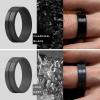 imageThunderFit Silicone Wedding Rings For Men Beveled Brushed Top Edges 635mm Wide 2mm Thick  147 Variety MultipackPack J Black  Grey  Metallic Bronze  Silver Grey