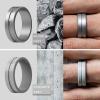 imageThunderFit Silicone Wedding Rings For Men Beveled Brushed Top Edges 635mm Wide 2mm Thick  147 Variety MultipackPack M Black  Grey  Silver Grey  Dark Grey