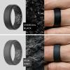 imageThunderFit Silicone Wedding Rings for Men Airflow Criss Cross Pattern 8mm Wide 2mm Thick  147 Variety MultipackPack D Black  Grey  GunMetal  Grey Camo