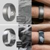 imageThunderFit Silicone Wedding Rings for Men Airflow Criss Cross Pattern 8mm Wide 2mm Thick  147 Variety MultipackPack D Black  Grey  GunMetal  Grey Camo