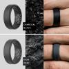 imageThunderFit Silicone Wedding Rings for Men Airflow Criss Cross Pattern 8mm Wide 2mm Thick  147 Variety MultipackPack E Black  Dark Grey  Dark Blue  Dark Red