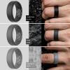 imageThunderFit Silicone Wedding Rings for Men Airflow Criss Cross Pattern 8mm Wide 2mm Thick  147 Variety MultipackPack G Grey A  Grey B  Dark Blue D  GunMetal   Dark Blue B  Olive Green  Black