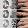 imageThunderFit Silicone Wedding Rings for Men Airflow Criss Cross Pattern 8mm Wide 2mm Thick  147 Variety MultipackPack H Grey  GunMetal  Brass  Black  Grey  Grey Camo  Silver