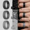 imageThunderFit Silicone Wedding Rings for Men Airflow Criss Cross Pattern 8mm Wide 2mm Thick  147 Variety MultipackPack H Grey  GunMetal  Brass  Black  Grey  Grey Camo  Silver