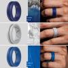 imageThunderFit Silicone Wedding Rings for Men Breathable Brushed Top Middle Engraved Line Rubber Engagement Bands 82mm Wide 25mm Thick  1467 Variety MultipackPack C Charcoal Black  Iron Grey  Olive Green  Grey Silver  Ocean Blue  Smokey Grey  Cobalt Blue