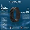 imageThunderFit Silicone Wedding Rings for Men Chain Design Rubber Engagement Bands 7mm Wide 2mm Thick  147 Variety MultipackPack A Black