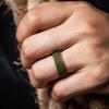 imageThunderFit Silicone Wedding Rings for Men Chain Design Rubber Engagement Bands 7mm Wide 2mm Thick  147 Variety MultipackPack B Olive Green