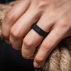 imageThunderFit Silicone Wedding Rings for Men Chain Design Rubber Engagement Bands 7mm Wide 2mm Thick  147 Variety MultipackPack D Black  Dark Grey  Grey Camo  Dark Metal