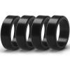 imageThunderFit Silicone Rings for Men Flat Top Angled Edge Rubber Wedding Bands 98mm Wide 2mm Thick  147 Variety MultipackPack H 4 Black Rings