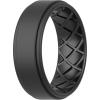 imageThunderFit Silicone Wedding Rings for Men Airflow Criss Cross Pattern 8mm Wide 2mm Thick  147 Variety MultipackPack A Black