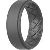 imageThunderFit Silicone Wedding Rings for Men Airflow Criss Cross Pattern 8mm Wide 2mm Thick  147 Variety MultipackPack B Dark Grey