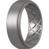 imageThunderFit Silicone Wedding Rings for Men Airflow Criss Cross Pattern 8mm Wide 2mm Thick  147 Variety MultipackPack C Gun Metal