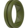 imageThunderFit Silicone Wedding Rings for Men Breathable Brushed Top Middle Engraved Line Rubber Engagement Bands 82mm Wide 25mm Thick  1467 Variety MultipackPack J Olive Green