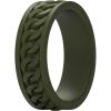 imageThunderFit Silicone Wedding Rings for Men Chain Design Rubber Engagement Bands 7mm Wide 2mm Thick  147 Variety MultipackPack B Olive Green