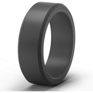 imageThunderFit Silicone Rings for Men Flat Top Angled Edge Rubber Wedding Bands 98mm Wide 2mm Thick  147 Variety MultipackPack C Dark Grey