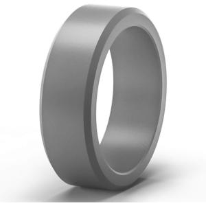imageThunderFit Silicone Rings for Men Flat Top Angled Edge Rubber Wedding Bands 98mm Wide 2mm Thick  147 Variety MultipackPack D Light Grey