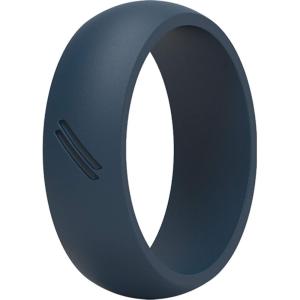 imageThunderFit Silicone Wedding Ring for Men Rubber Wedding Band 87mm Wide 25mm ThickDark Blue