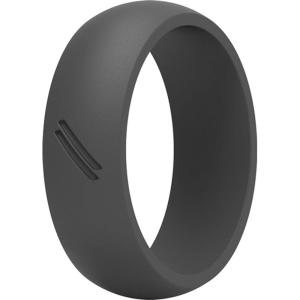 imageThunderFit Silicone Wedding Ring for Men Rubber Wedding Band 87mm Wide 25mm ThickDark Grey