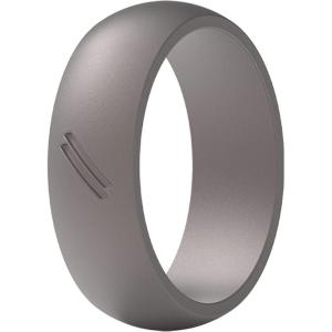 imageThunderFit Silicone Wedding Ring for Men Rubber Wedding Band 87mm Wide 25mm ThickGun Metal