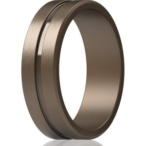 imageThunderFit Silicone Wedding Rings For Men Beveled Brushed Top Edges 635mm Wide 2mm Thick  147 Variety MultipackPack D Men Bronze