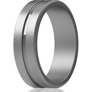 imageThunderFit Silicone Wedding Rings For Men Beveled Brushed Top Edges 635mm Wide 2mm Thick  147 Variety MultipackPack F Silver