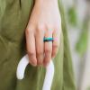 imageThunderFit Thin Heart Shaped Silicone Wedding Rings for Women Stackable Rubber Engagement Bands 27mm Wide 2mm Thick  148 Variety MultipackPack P Rose Gold  White  Black Teal Glitter  Teal