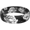 imageThunderFit Silicone Wedding Bands for Women Breathable Printed Design Rubber Engagement Rings 55mm Wide 19mm Thick  1 PackBlack Rose