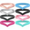 imageThunderFit Thin Heart Shaped Silicone Wedding Rings for Women Stackable Rubber Engagement Bands 27mm Wide 2mm Thick  148 Variety MultipackPack J Black  Silver  Teal  Rose Gold  Rose Pink  Black Teal Glitter  Metallic Pink  Light Blue