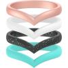 Pack P: Rose Gold  White  Black Teal Glitter  Teal