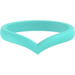 imageThunderFit Thin Heart Shaped Silicone Wedding Rings for Women Stackable Rubber Engagement Bands 27mm Wide 2mm Thick  148 Variety MultipackPack B Teal