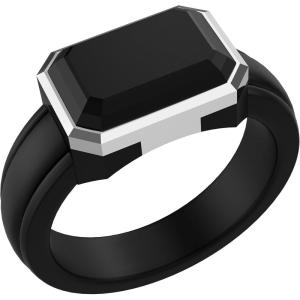 imageThunderFit Womens Trinity Stone Silicone Rings  Faux Gemstone Rubber Engagement Bands Variety Multipacks 13Pack C Black Silicone  White Gold Metal
