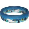 imageThunderFit Silicone Wedding Bands for Women Breathable Printed Design 55mm Wide 19mm Thick 1PackBlue Mountain