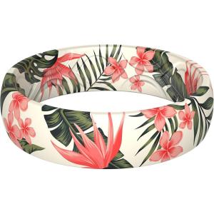 imageThunderFit Silicone Wedding Bands for Women Breathable Printed Design 55mm Wide 19mm Thick 1PackFlowers  Leaf