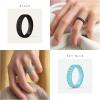 imageThunderFit Silicone Ring Wedding Bands for Women Modern Classic Bridal Sets 55mm Wide 19mm Thick Womens Rubber Engagement Bands Variety Multipack 46Pack D Black  Sky Blue W  Old Lavender  White