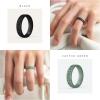 imageThunderFit Silicone Ring Wedding Bands for Women Modern Classic Bridal Sets 55mm Wide 19mm Thick Womens Rubber Engagement Bands Variety Multipack 46Pack E Black  Doeskin  Green Bay  Blue Granite