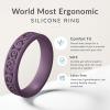 imageThunderFit Silicone Ring Wedding Bands for Women Modern Classic Bridal Sets 55mm Wide 19mm Thick Womens Rubber Engagement Bands Variety Multipack 46Pack D Black  Sky Blue W  Old Lavender  White