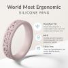 imageThunderFit Silicone Ring Wedding Bands for Women Modern Classic Bridal Sets 55mm Wide 19mm Thick Womens Rubber Engagement Bands Variety Multipack 46Pack F Black  Marble C  Light Pink G  Light Red H