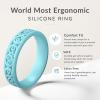 imageThunderFit Silicone Ring Wedding Bands for Women Modern Classic Bridal Sets 55mm Wide 19mm Thick Womens Rubber Engagement Bands Variety Multipack 46Pack C Sky Blue W  Dark Teal B  Green Bay  White
