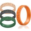 imageThunderFit Silicone Ring Wedding Bands for Women Modern Classic Bridal Sets 55mm Wide 19mm Thick Womens Rubber Engagement Bands Variety Multipack 46Pack B Light Orange D  Grey B  Dark Green C  Orange E