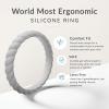 imageThunderFit Womens Thin Swivel Silicone Wedding Bands Stackable Rubber Engagement Rings 25mm Wide 2mm Thick  1481012 Variety MultipackPack D Light Grey  Black  White  Black Silver Glitter