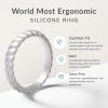 imageThunderFit Womens Thin Swivel Silicone Wedding Bands Stackable Rubber Engagement Rings 25mm Wide 2mm Thick  1481012 Variety MultipackPack E Grey  Silver  White  Black